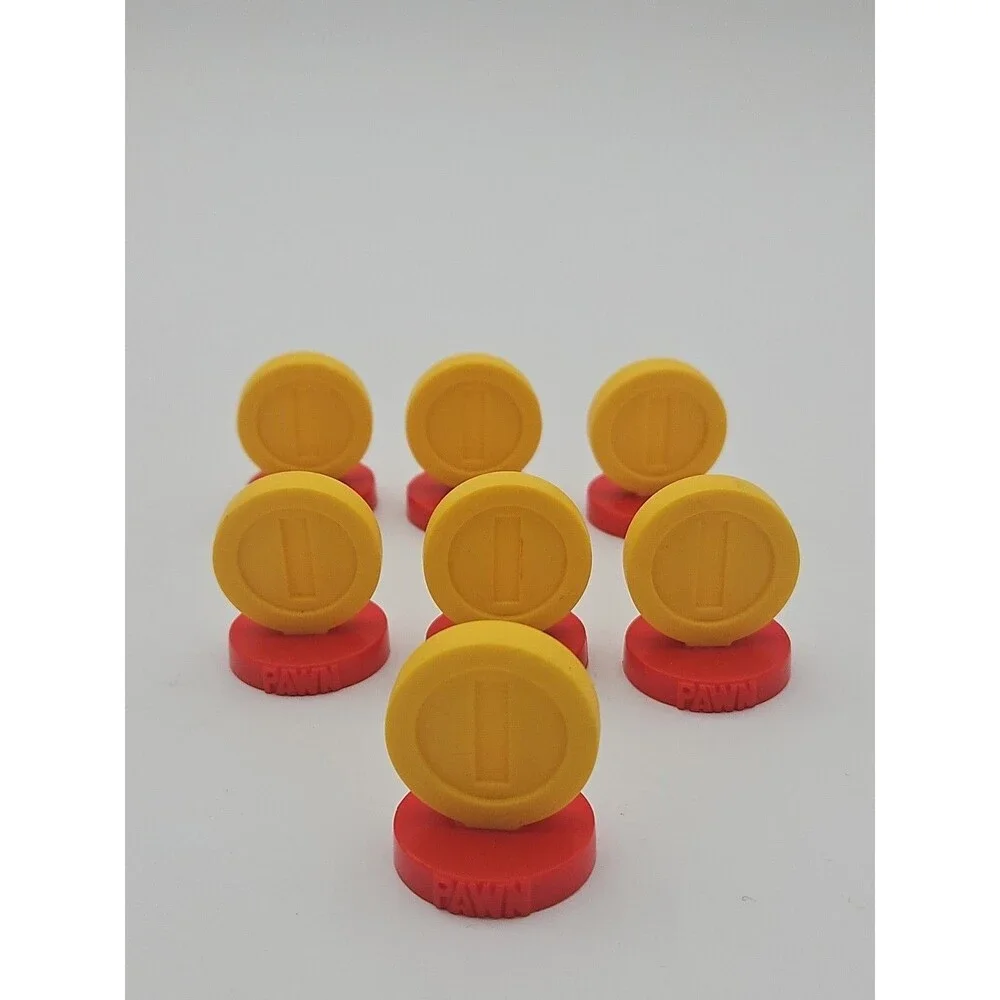 Super Mario Chess Set Piece Replacement Pawn Coin Lot of 7 Nintendo Coins Pawns